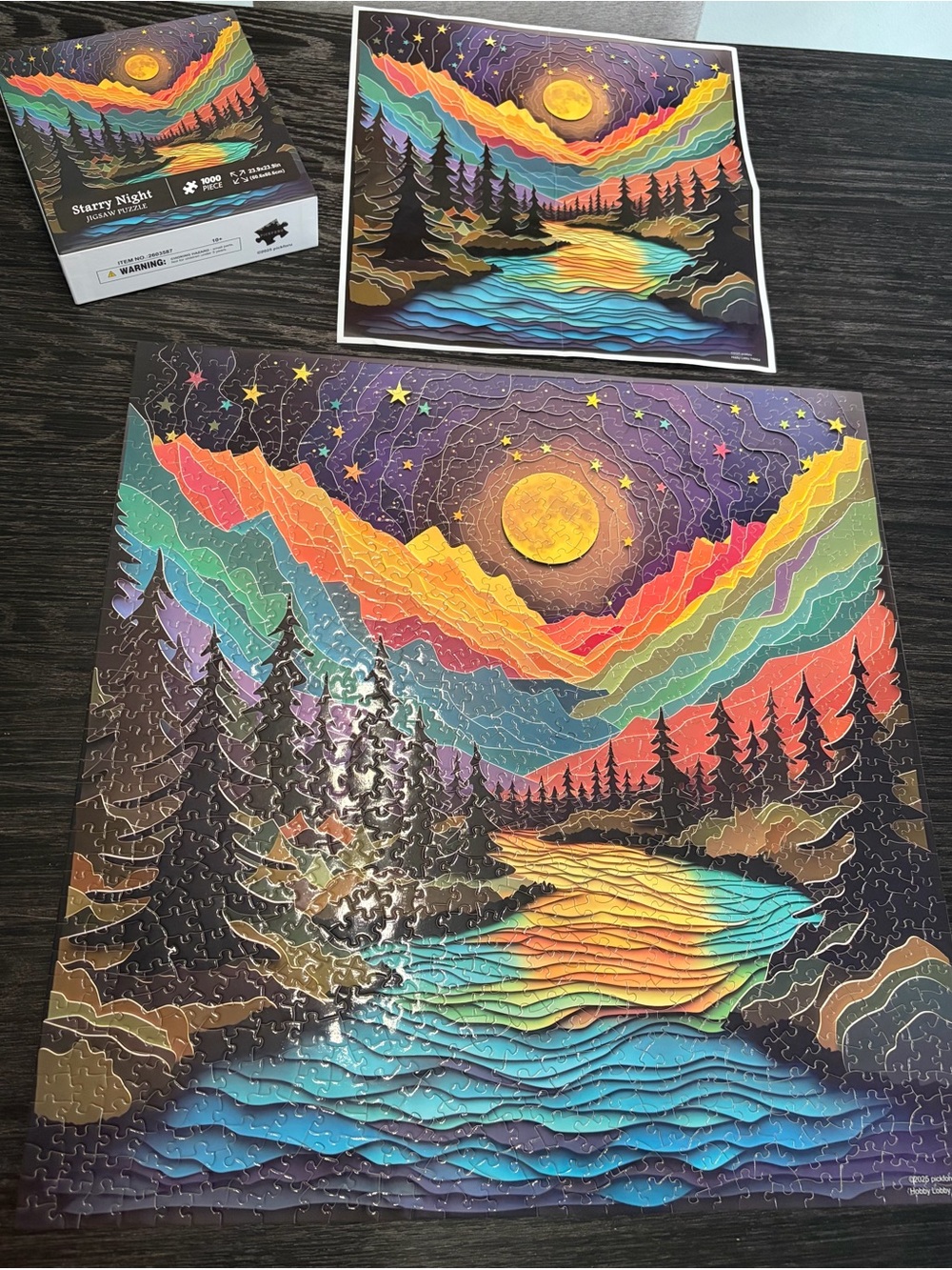 Starry Night Rainbow Landscape Jigsaw Puzzle - Multicolor 🧩